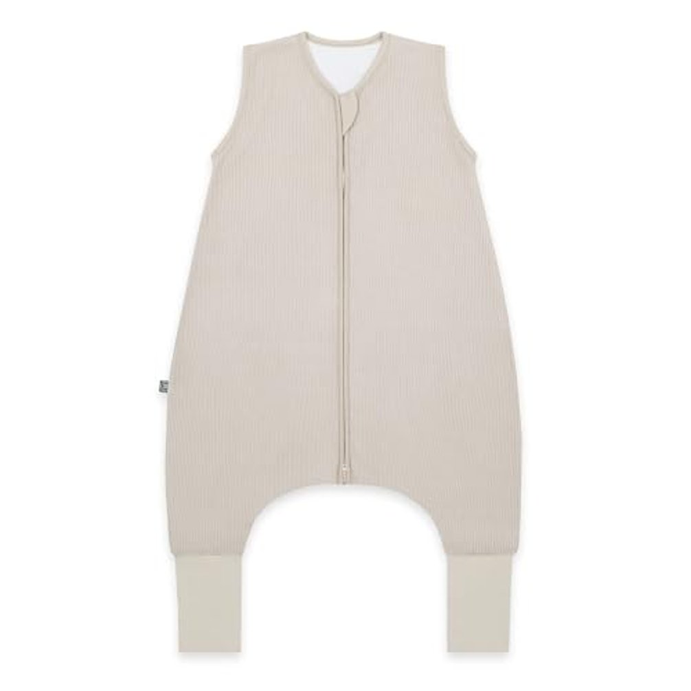 emma & noah Baby Schlafsack mit umschlagbaren Füßen 2.5 TOG, Strampelsack für den Herbst und Winter, Bio-Baumwolle, OEKO-TEX Zertifiziert, Ideal für aktive Kinder (Essential Beige, 90)