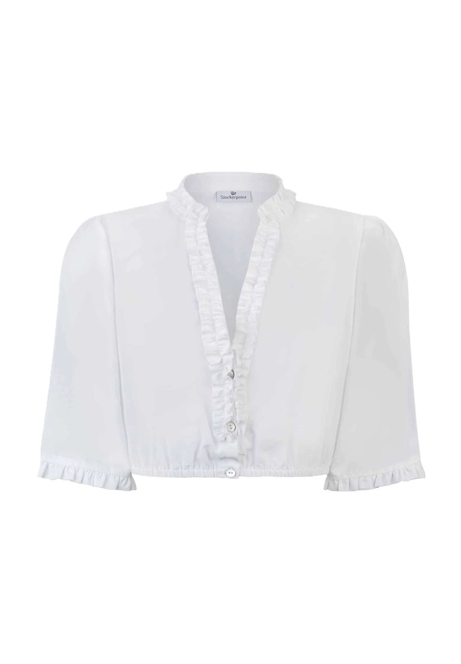 STOCKERPOINT Dirndlbluse, Stehkragen, V-Ausschnitt, für Damen, weiß, 48