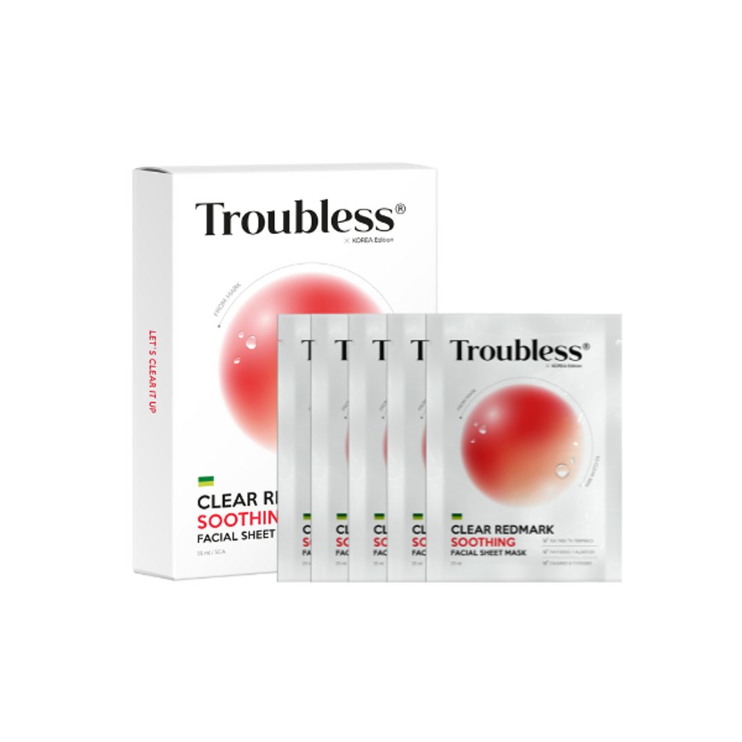 Troubless - Clear Redmark Soothing Facial Sheet Mask x 5 sheets - 5pcs