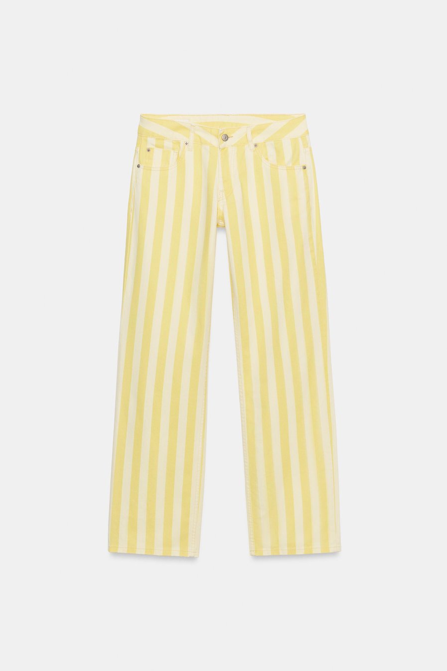 ZARA TRF JEANS MIT GERADEM BEIN UND STREIFENMUSTER