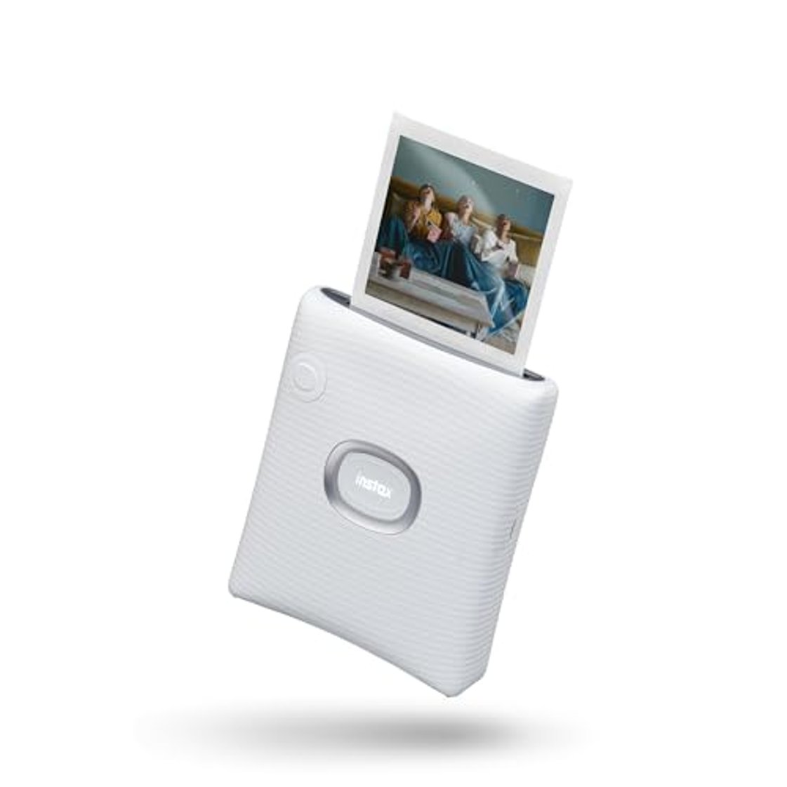 FUJIFILM instax SQUARE Link™ Smartphonedrucker | Mobiler Fotodrucker fürs Handy mit Direktdruck aus Smartphone-Galerie & Videos, AR-Print mit QR-Codes, Collagen, Stickern & App-Bearbeitung | Ash White