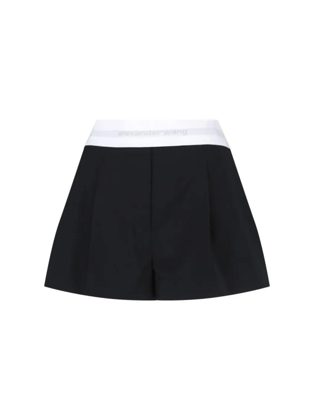 Alexander Wang - High-Waisted Black Wool Shorts With Elastic Waist