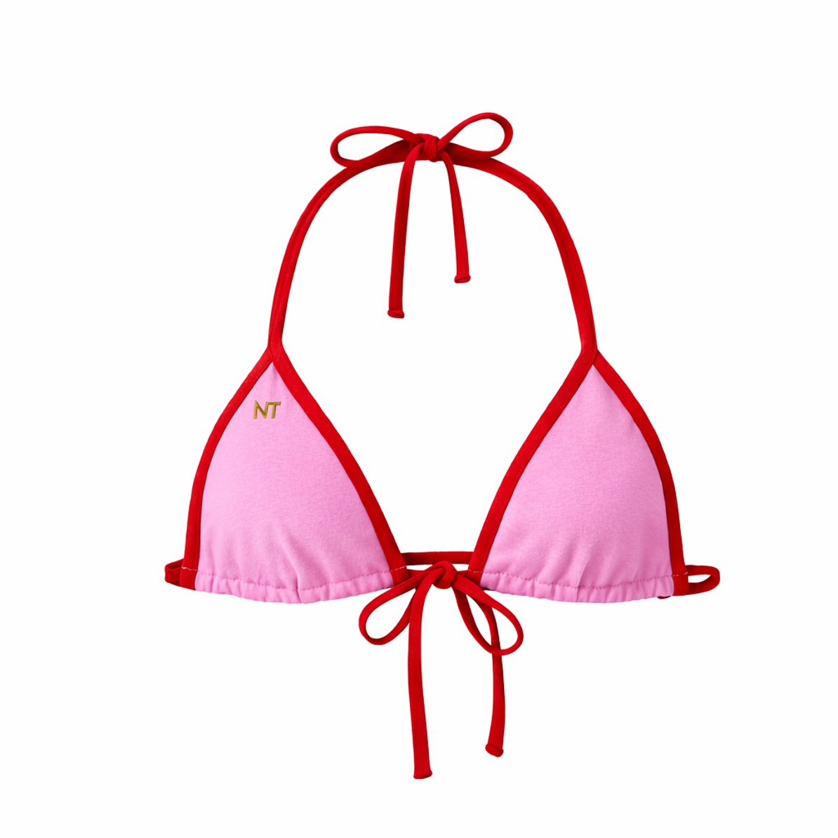 LOVE BIKINI TOP, PINK SOLID by Natasha Tonic