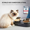 PETKIT CYBERTAIL Erhöhte Schüssel aus Edelstahl, geneigt, Futternapf und Futterschüsseln, rutschfest, ohne Verschütten, für Katzen und kleine Hunde