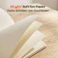 Foliom 12 A5 Blank Notebook, Kraft Paper Notebook with Thread Binding, 60 Pages (80 g/m²), Beige Paper, Sketch Book, Small, Flat for School, Office and Travel | 60 Seiten, 80g/m² beiges Papier, flachliegend, Vorrat für Schule, Büro, Studium & Skizzen