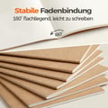 Foliom 12 A5 Blank Notebook, Kraft Paper Notebook with Thread Binding, 60 Pages (80 g/m²), Beige Paper, Sketch Book, Small, Flat for School, Office and Travel | 60 Seiten, 80g/m² beiges Papier, flachliegend, Vorrat für Schule, Büro, Studium & Skizzen