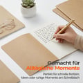 Foliom 12 A5 Blank Notebook, Kraft Paper Notebook with Thread Binding, 60 Pages (80 g/m²), Beige Paper, Sketch Book, Small, Flat for School, Office and Travel | 60 Seiten, 80g/m² beiges Papier, flachliegend, Vorrat für Schule, Büro, Studium & Skizzen