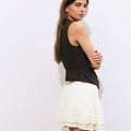 Pull&Bear Minirock mit Rüschen in Eisblau