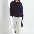 Round Neck Wool Blend Knitted Sweater