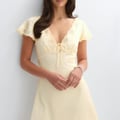 Gina Tricot Satin lace mini dress - Gelb 