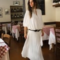 weite Bluse mit Schnürdetail