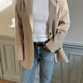 Djerf Avenue Weekend Blazer Checked Oat