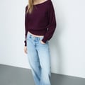 D91 Jeans mit tiefem, weitem Bein
