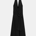 MITTLANGES HALTERNECK-KLEID AUS GAZE MIT SCHLEIFE