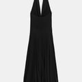 MITTLANGES HALTERNECK-KLEID AUS GAZE MIT SCHLEIFE