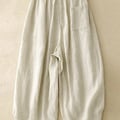Bequeme, lässige Hosen mit hoher Taille und elastischem Leinen