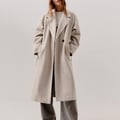 Bershka Langer Soft-Mantel mit Gürtel