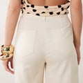 Mango – Elegante Hose aus Leinenmix in Hellbeige