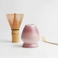 Premium Matcha Set of 6 - Exclusive Matcha Tea Set with Bamboo Chasen (Broom), Pink Ceramic Bowl