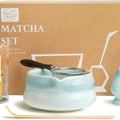 Premium Matcha Set of 6 - Exclusive Matcha Tea Set with Bamboo Chasen (Broom), Pink Ceramic Bowl