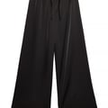 Elastic Waist Mid Rise Satin Pants