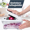 Gemüseschneider Mandoline Gemüsehobel - Gemüse Schneider Gurkenhobel Zwiebelschneider Kartoffelschneider Obstschneider - Reibe für Gemüse und Käse - Julienneschneider (Alles-in-1 Weiß)