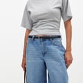 Mid Waist Wide Denim Shorts