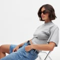 Mid Waist Wide Denim Shorts
