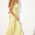RUFFLE SHOULDER - Maxi dress - yellow