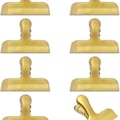 Heimzeit Pack of 8 Locking Clips Made of High-Quality Stainless Steel in Gold | Sealing Clips for Food Bags, Bags and Documents, 77 x 20 x 30 mm, Coloured Sealing Clips, Strong Spring Force