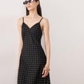Esmée – Maxi-Strandkleid in Schwarz mit Polka Dots
