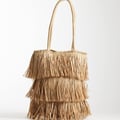 ASOS DESIGN – Tragetasche in naturfarbener Stroh-Fransenoptik