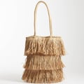 ASOS DESIGN – Tragetasche in naturfarbener Stroh-Fransenoptik