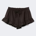 Linen blend frill shorts