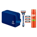 Gillette Fusion5 Rasierer für Männer, UEFA Champions League Special Edition — Inkl. 1 Gillette Nassrasierer, 4 Ersatzklingen mit Gleitstreifen und 5 Klingen, Langanhaltende Rasur, Rasiergel 200 ml