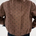 Bomberjacke aus Jeans mit Polka Dots