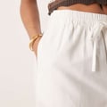 ASOS DESIGN Tall – Hose in Leinenoptik in Wollweiß