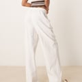 ASOS DESIGN Tall – Hose in Leinenoptik in Wollweiß