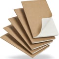 Set of 5 notebooks, A5, squared, kraft paper notebooks with thread binding | 60 pages, 80 g/m² beige paper, 5 x 5 mm squared, flat for school, office, travel and notes