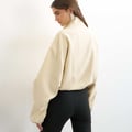 Topshop Bomberjacke mit Stehkragen in Ecru