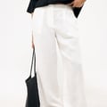 Tailored Wide Leg Linen Pants