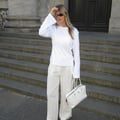 Tailored Wide Leg Linen Pants