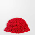 ASOS DESIGN gehäkelte Strickmütze in Rot