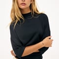 Soft Line Funnel Neck Jersey Top