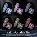 BORN PRETTY UV Nagellack Glitzer, Reflechissant Funkelnd Gel Nagellack Reflective Glitzer Rosa Golden Silber Funkelnd Glitzer Gel Nagel Art Maniküre Lack 6 Farben