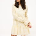 NA-KD Sleeve Detail Deep Back Dress Yellow