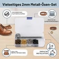 Tnfeeon Eyelets Mini Eyelets Metal Eyelets 2 mm Plated Copper Metal Eyelets Kit Shoelaces Eyelets Set | Repair shoes and bags, hole tool for precise hammering, rust-proof and dimensionally stable, 4 colours