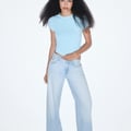 Stradivarius D91 LOW WIDE-LEG JEANS - Wide Leg - moon washed 