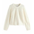 BLEND CABLE KNIT CREW NECK - Strickpullover - ecru cream