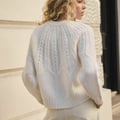 BLEND CABLE KNIT CREW NECK - Strickpullover - ecru cream